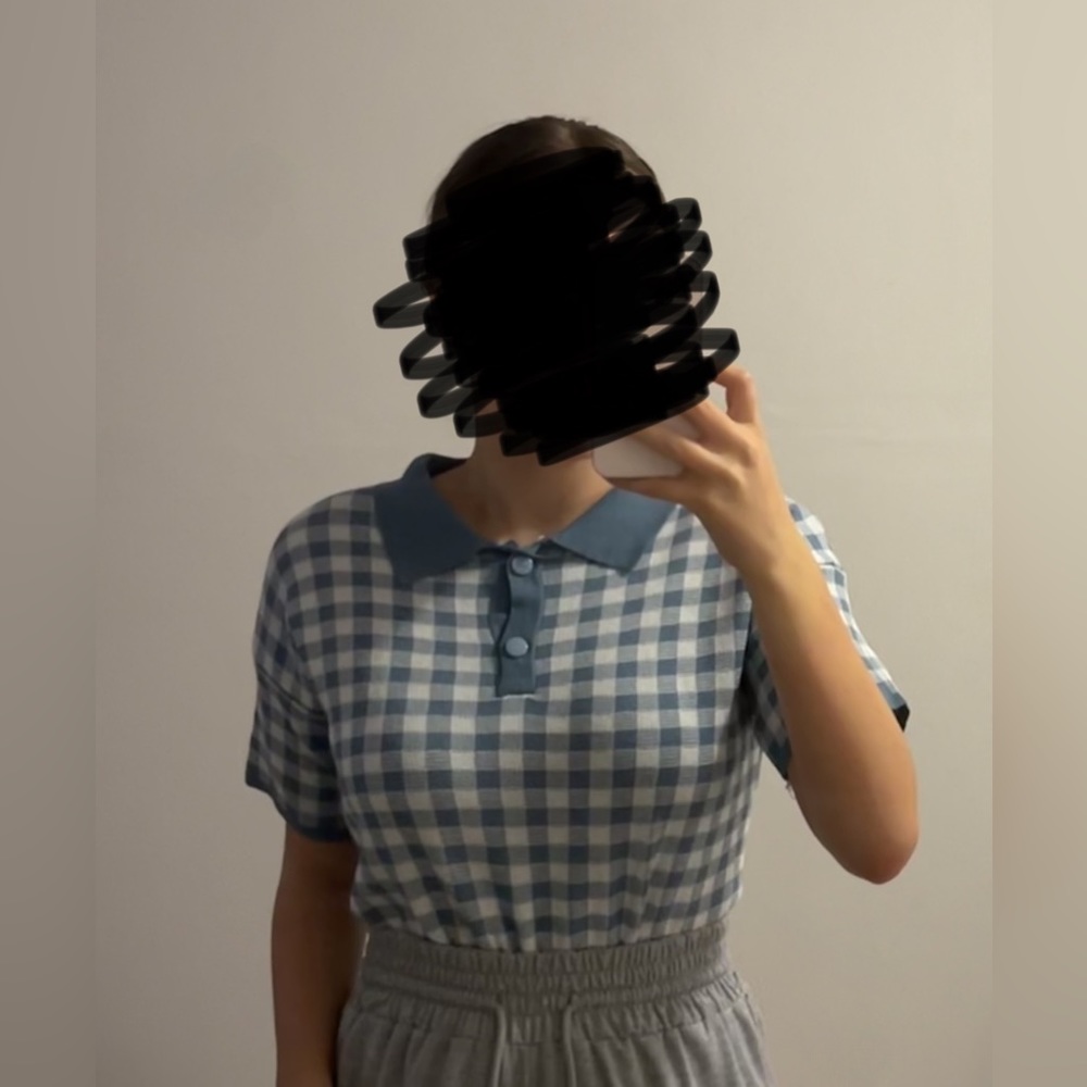 Blue Plaid Crop Top